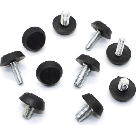 Lot de 10 pieds de meuble réglables M6 x 22 mm Filetage de table Vis sur pieds de nivellement Douille de 21 mm (1/3)