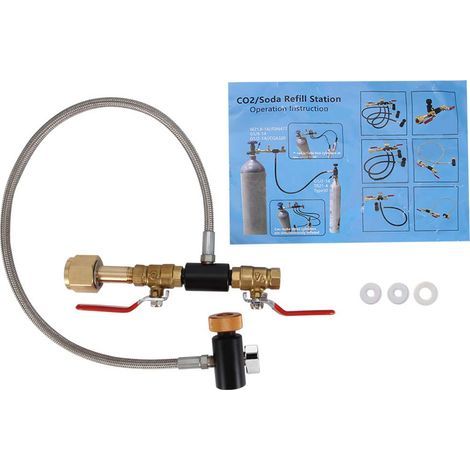 Adaptateur de Recharge de Bouteille de CO2 CGA-320 avec Tuyau pour Remplir Le Réservoir de Soda(24 inches-2) (1/5)