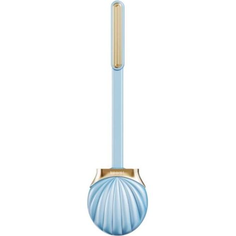 Brose Toilette Porte-brosse Forme en Coquille Design en Silicone Outil de Nettoyage Toilette-Bleu (1/4)