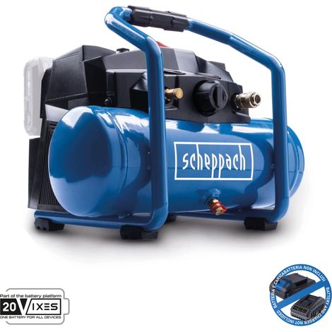 Compressore aria 6lt 2x20V 8bar senza batterie ixes Scheppach c-act160/6-x