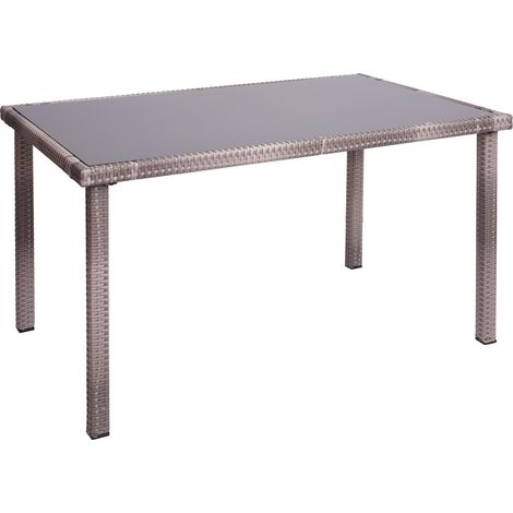 Poly-Rattan Tisch HHG-951, Gartentisch Balkontisch, 120x75cm grau-braun (1/5)