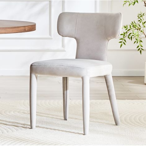 Lot de 2 chaises de salle à manger 45x47,5x80,7 cm en tissu gris clair, moderne salon FloraGrace (1/5)