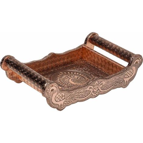 Bandeja de metal repujado color cobre 25x13x6 (1/5)