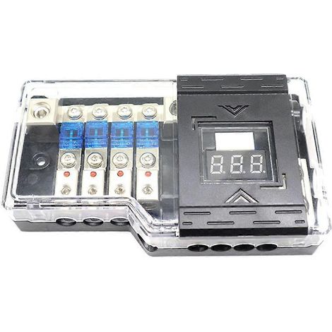 Boîte à fusibles pour voiture, bloc de distribution CC avec indicateur LED de tension pour autoradio. (1/5)