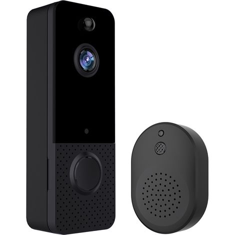 Sonnette vidéo sans fil, résolution 1080p Full HD, détection PIR, batterie 6400 mAh, angle de vision de 170°, étanchéité IP66