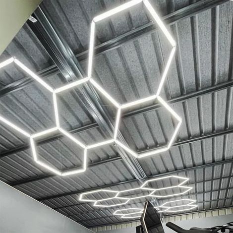 Plafoniera LED Hexagon nera 42W 92x79cm 6500K IdeaLED (1/5)