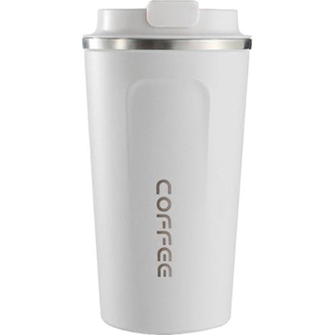 Tasse à café portable isotherme avec affichage intelligent de la température, en acier inoxydable 304, style épuré, blanc pur, 2e génération, 380 ml (1/5)