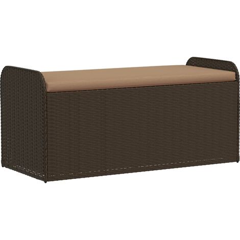 Maison Exclusive - Cassapanca con Cuscino Marrone 115x51x52 cm in Polyrattan