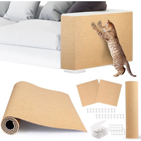 Lot de 4 protections kaki pour griffoir, autocollantes pour meubles et murs (canapés, etc.), griffoir à monter soi-même pour arbre à chat, protection (1/5)