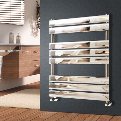 Flat Panel Heated Towel Rail Bathroom Rad Radiator Chrome 800x600mm