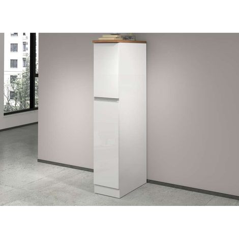 Mobile Portaspezie Bianco/Rovere Wotan 30x60x164 cm - Colonna Dispensa da Cucina (1/5)