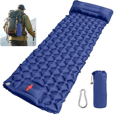 Matelas Camping Matelas Gonflable Camping Matelas Camping Autogonflant Matelas Tente Portable (Bleu) (1/4)