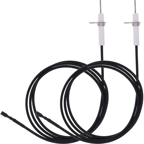 2 x 1 mètre de fil d'allumage par impulsion et de montage d'électrode en céramique, électrode d'allumage peut se plier pour allumage par impulsion, bougie d'allumage, remplacement d'électrode (1/5)