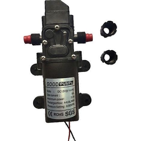 Pompe à membrane 12 V, pression d'eau 130 PSI, débit 6 L/min, pour bateaux, véhicules tout-terrain et camping-cars. (1/5)