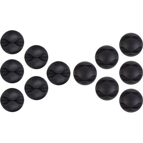 Wandmontierte Kabelclips und -binder, Set mit 12 robusten Kabelclips, Kabelorganisatoren und -clips, selbstklebend, für Kabelmanagement und -organisation