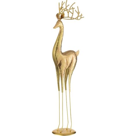 Statue Renne en Métal "Valentin" 71cm Or (1/3)