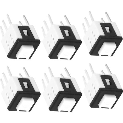 Lot de 100 interrupteurs à verrouillage automatique à 6 broches, tête plate, en plastique, 5,8 x 5,8 mm (1/5)
