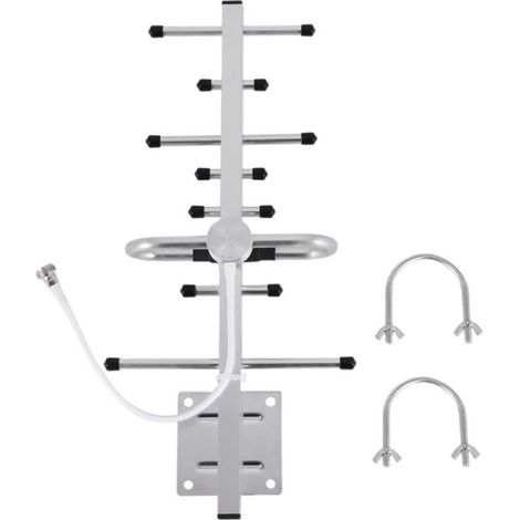 Antenne TV Numérique Extérieure Amplifiée 4K HDTV Amplificateur Signal Portée 300 Km VHF UHF