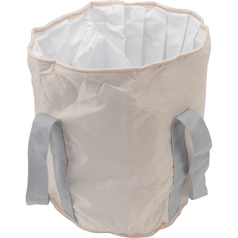Bac à pieds pliable en polyester double couche, seau de camping pliable avec sac de rangement pour activités de plein air, beige