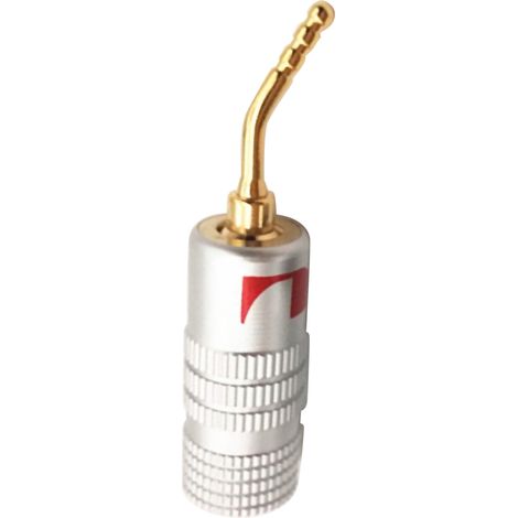 Fiche banane mâle 2mm plaquée or cuivre pur pour amplificateur de puissance, connecteur type aiguille canal milieu. (1/5)
