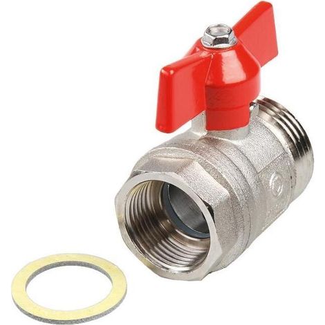 TECE TECEfloor Kugelhahn 3/4 Rp 3/4" x AG 1", inkl. Flachdichtung, 77381001 (1/5)