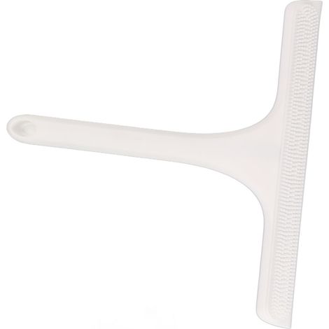 Raclette Vitres avec Manche Antidérapant en Silicone, Nettoyant Fenêtre pour Salle de Bain, Cuisine et Miroir, Blanc (1/5)