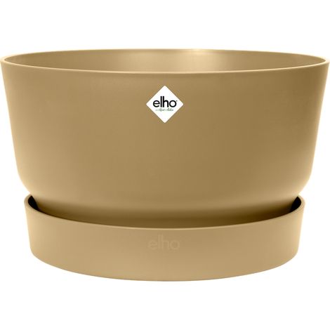 Elho Greenville Coupe 33 - Beige - L 33 x B 32.5 x H 19 cm - extérieur - 100% recyclé (1/3)