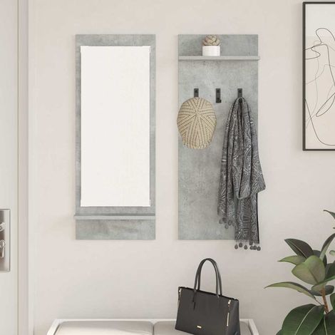 Perchero de pared con estante Gris hormigón 70 x 10 x 90 cm (1/5)