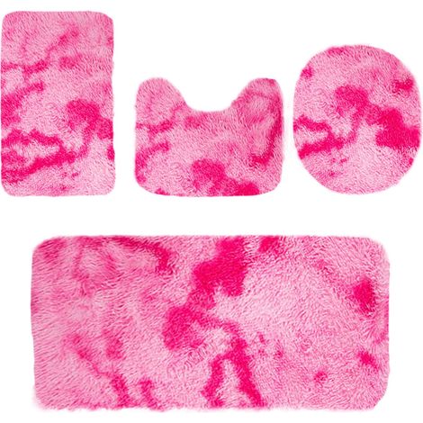 Tapis De Salle De Bain - 4 Pièces - Microfibre Épaisse Et Mousse Mémoire - Antidérapant - Absorbant - Lavable En Machine - Dimensions Variées (1/5)