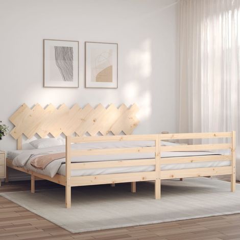 Massivholzbett mit Kopfteil 200x200 cm vidaXL (1/5)