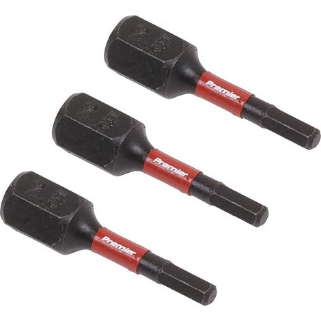Sealey AK8210 Premier Hex Impact Power Tool Bits 2.5 x 25mm 3pc