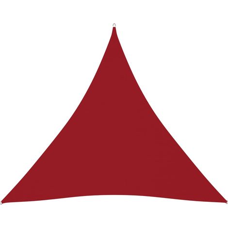 Voile toile d'ombrage parasol tissu oxford triangulaire 4,5 x 4,5 x 4,5 m rouge