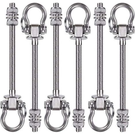 Set of 6 Heavy Duty Swing Supports, 235 mm, Swing Hooks for Yoga Hammock Chair with Wooden and Steel Beam, Punching Bag (1/4)