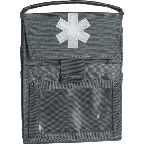 1 - Trousse De Premiers Secours - Pochette Médicale - Design Pliable Tri-Fold - Fenêtre D&39identification Et Sangles Élastiques - Pour Paramédicaux Et Secouristes - Gris - 15x11x1cm (1/3)