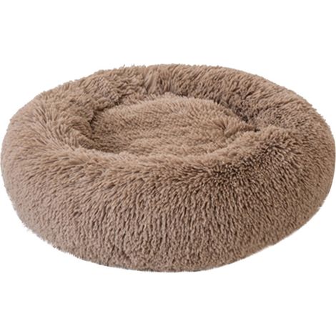 Lit Chien Donut - Coussin Rond Anti-Stress pour Chiens Moyens à Grands - Fond Antidérapant - Lavable en Machine - 80 cm