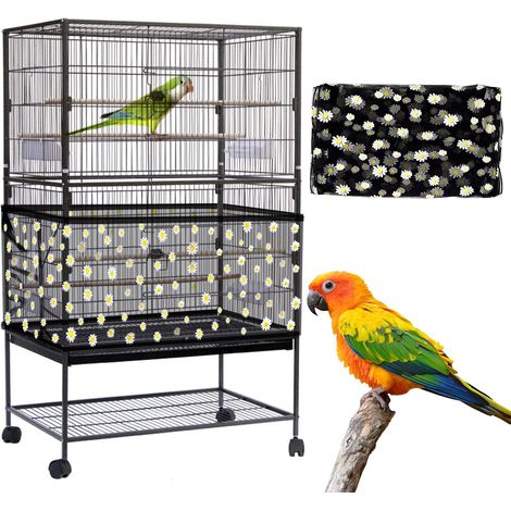 Housse de cage à oiseaux, réglable, extra large, attrape-semences, perroquet, cordon de serrage, nourriture pour oiseaux, petits animaux, jupe pour cages rondes carrées (1/5)