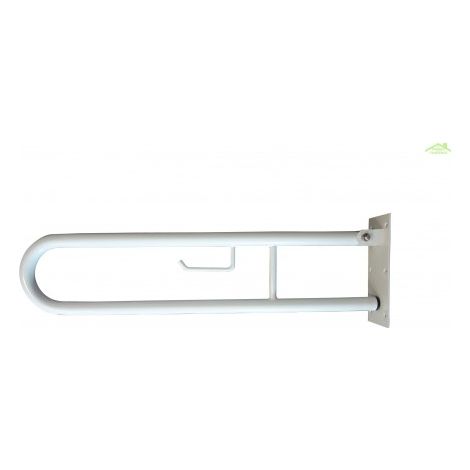 Barre d'appui blanche U HELP 813 avec supp. papier toilette 10x25x82,9cm (1/3)