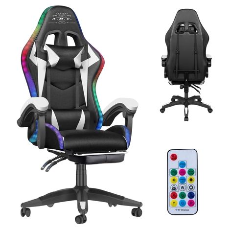 Sedia Gaming RGB con Luci LED Sedia Ergonomica Poltrona ufficio girevole (1/5)