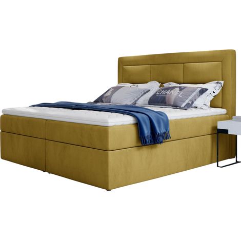 Lit continental velours jaune Balore-140x200 (1/5)
