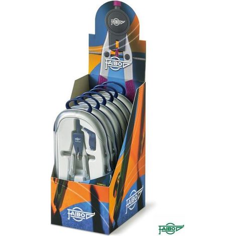 FAIBO EXPOSITOR COMPÁS SERIE BLUE-LINE MICROMÉTRICO BRAZOS ARTICULADOS 401T 6 UNIDADES