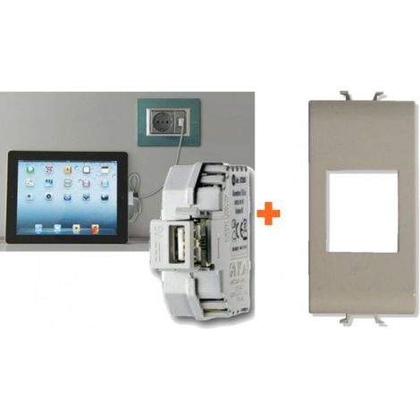 Fanton caricatore 5V 2,1A USB A compatibile Gewiss Chorus bianco