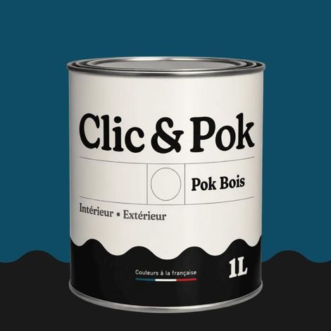 Peinture Bois Extérieur – POK BOIS - 1L - RAL 5001 - Bleu vert- Résistante aux intempéries - Ne s'écaille pas