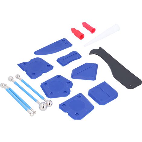 Jeu de 16 lames de calfeutrage ABS, grattoir nettoyeur de joint, buse de colle pour carrelage et sol (1/5)