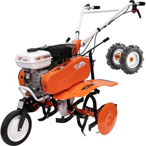 Ruris – Motobineuse thermique 7 CV – Moteur 4 temps 208 cm³ – Largeur de travail 56 à 83 cm – Profondeur 29 cm – 2 vitesses avant et marche arrière
