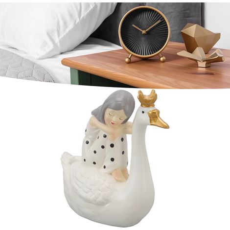 Ornament aus Kunstharz, das ein junges Schwanenmädchen darstellt – Exquisite und niedliche Dekoration für Büro, Schlafzimmer oder Wohnzimmer (1/5)