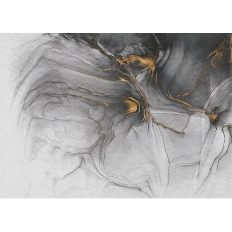 Komar Wandtapete - Ink Gold Flow - 250 x 350 cm - Vlies Digitaldruck - klassischer Stil (1/2)