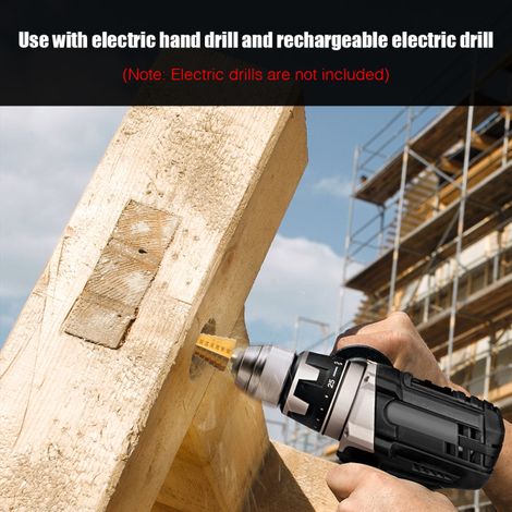 Ensemble de 6 forets étagés et scies HSS pour le perçage de tôles, aluminium, fer, métal, acier inoxydable et bois Foret étagé multifonctionnel à rainure hélicoïdale extensible pour le travail du bois (1/3)