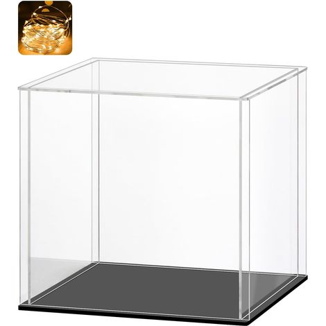 Vitrine Acrylique, Vitrine Exposition Transparent, Vitrine Figurine, Vitrine pour Collection, vitrine Voiture Miniature pour Figurines, Jouets, Objets de Collection, Noir (15x15x15 cm) (1/5)