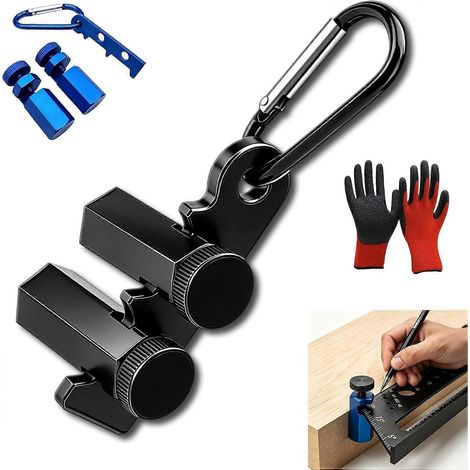 Gabarits de fixation pour équerre de charpentier, jauges d'escalier avec jauge de marche haute, support outil de serrage et porte-jauges noir (1/5)