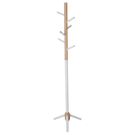 WELLHOME perchero infantil half de metal BLANCO/MADERA de   28x28x176 cm con 6 perchas